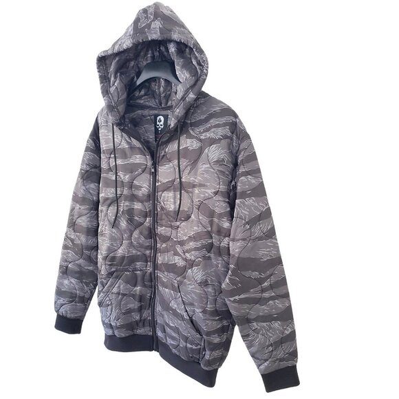 Zero Foxtrot Contraband / Woobie Zip Hoodie, black & gray tiger camo, size S - Picture 3 of 7
